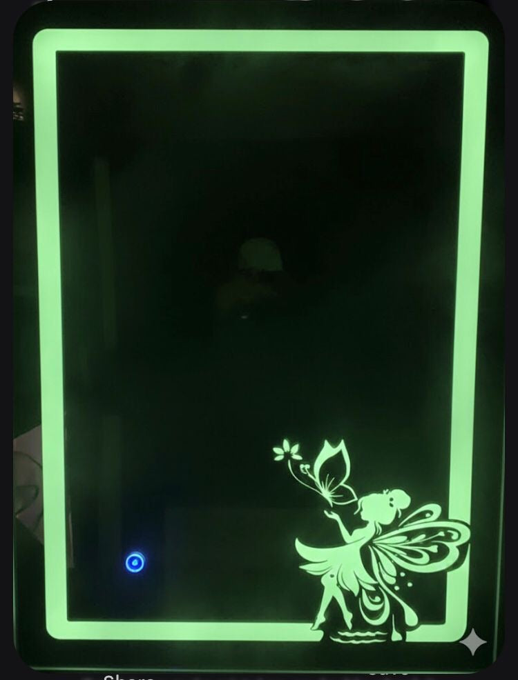 NightGlow Fairy LED Smart Mirror – Dimmable Touch | 3 Light Colors | Glow Art
