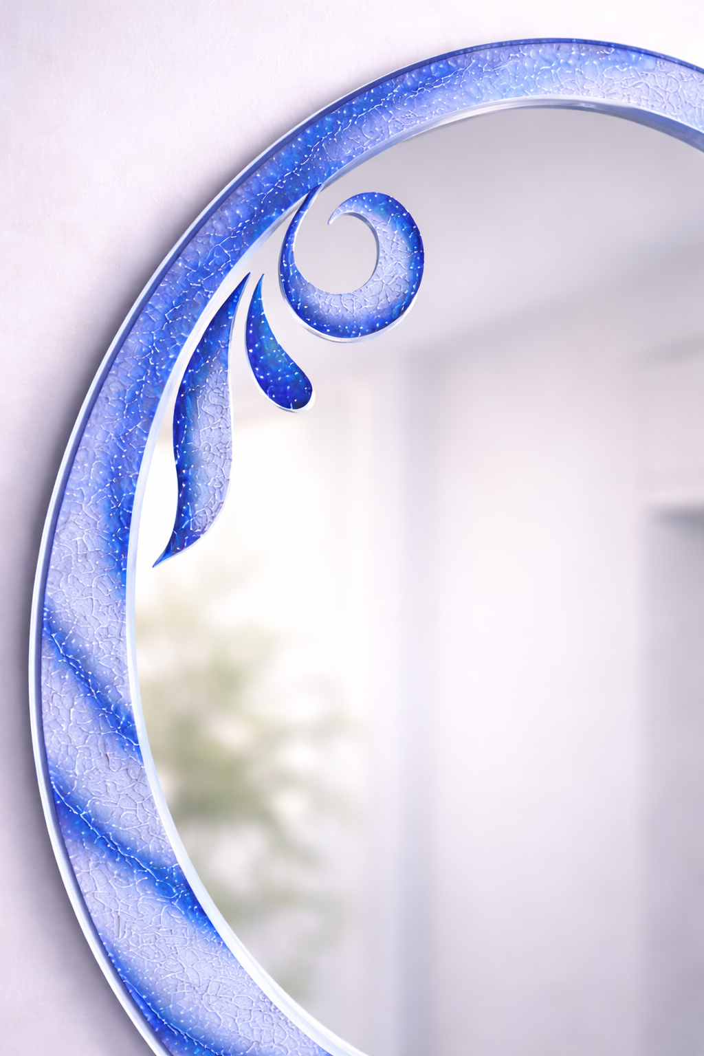 Elara wave Oval  Designer Glass Wall Mirror