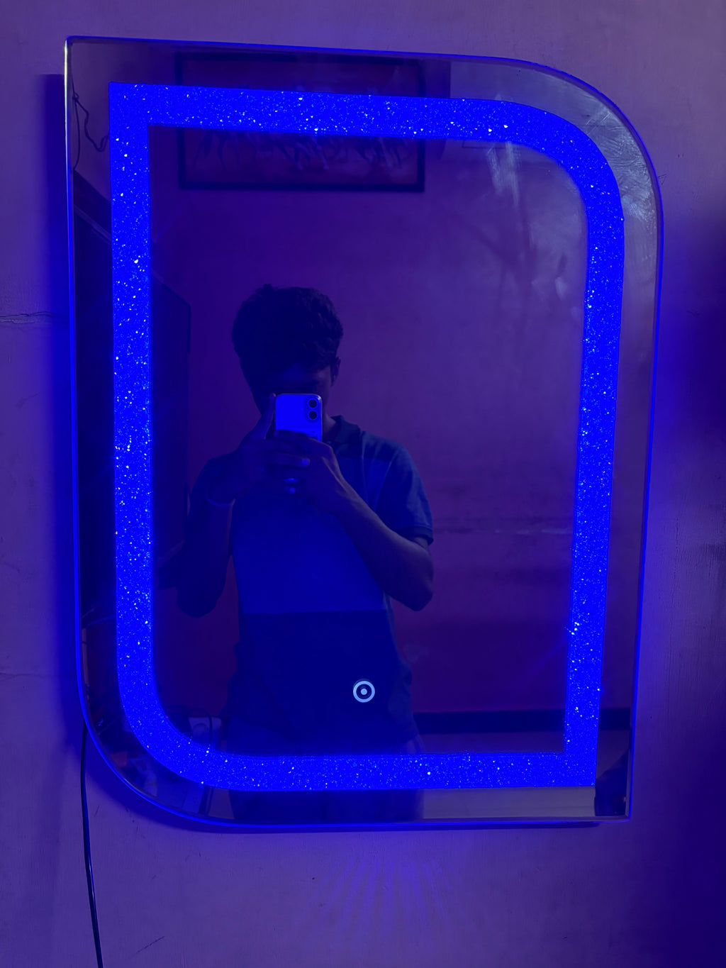 Crystal Aura LED Mirror – Touch Sensor | 3 Light Modes | Custom Size