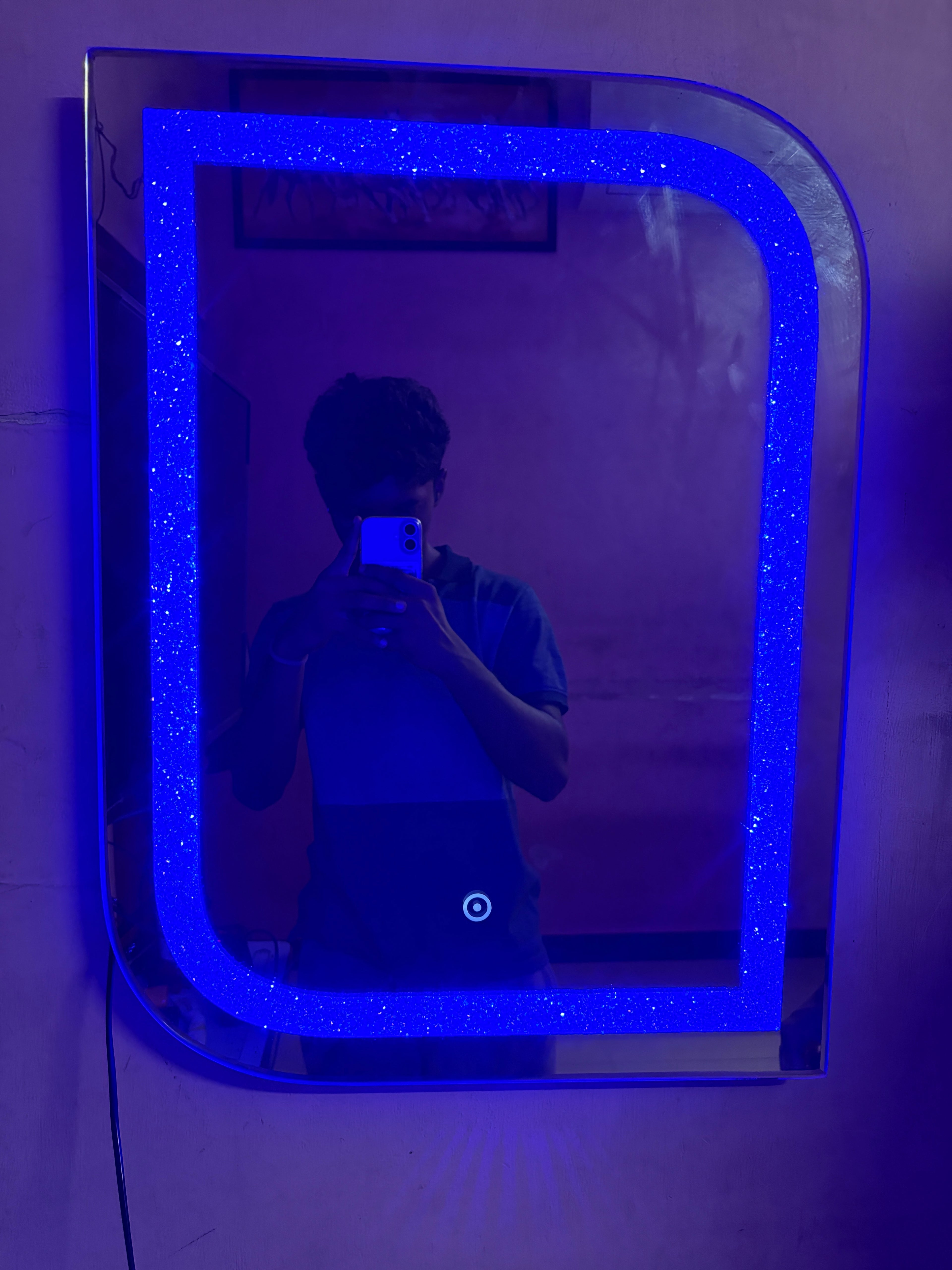 Crystal Aura LED Mirror – Touch Sensor | 3 Light Modes | Custom Size