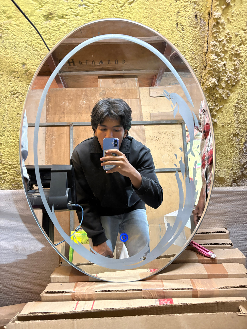 Dolphin Wave Oval LED Mirror – Touch Sensor | Custom Size Available