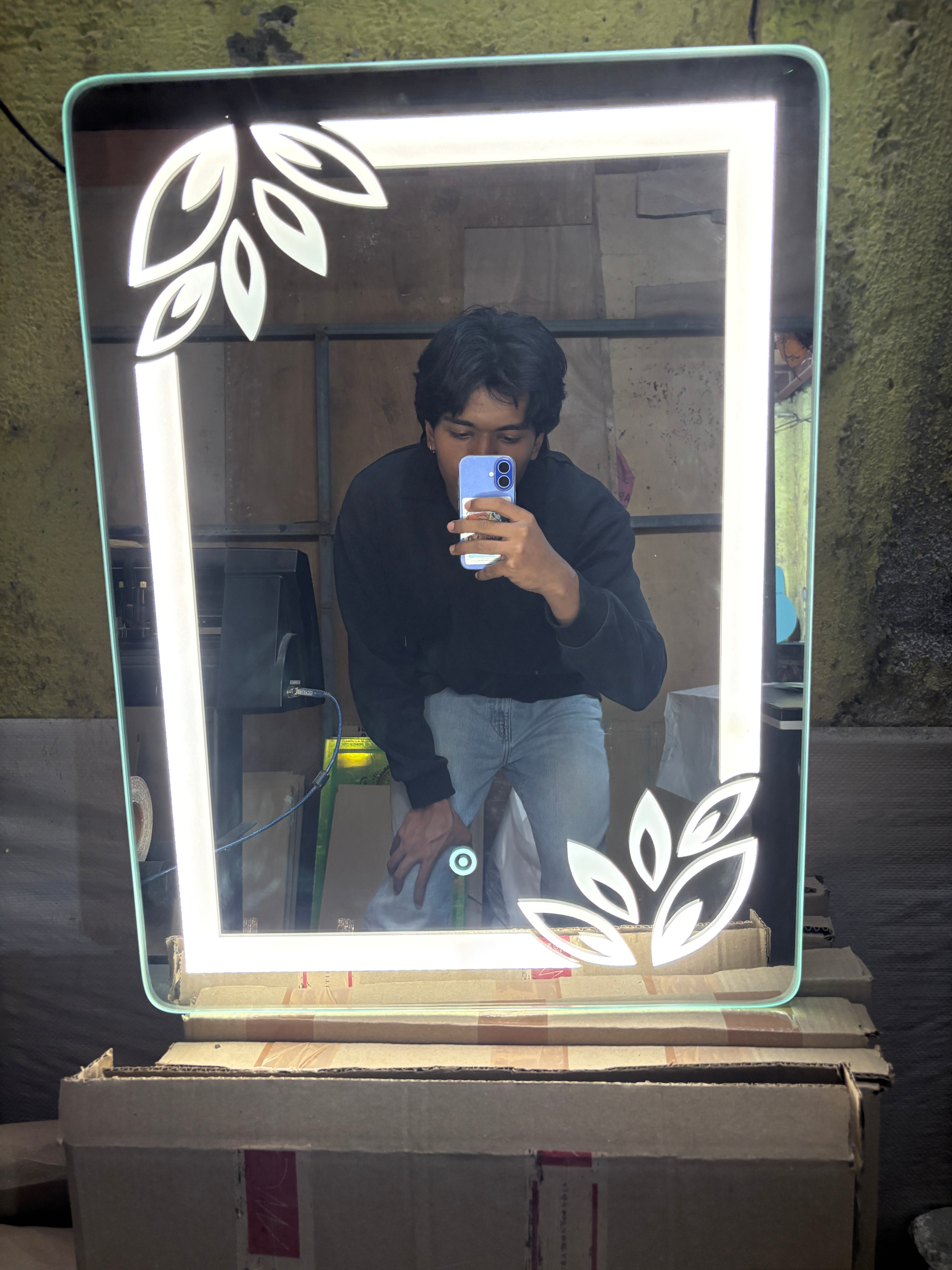 AuraLeaf Dimmable Touch Sensor LED Mirror (Custom Size Available)