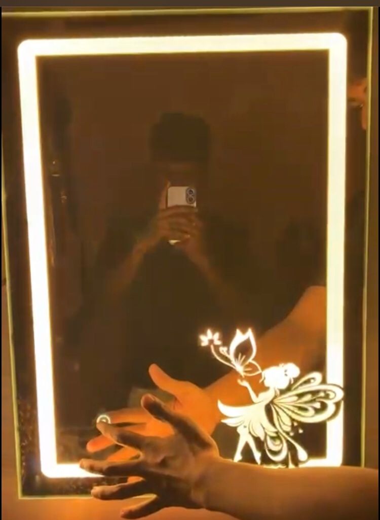 NightGlow Fairy LED Smart Mirror – Dimmable Touch | 3 Light Colors | Glow Art