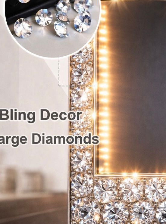 Crystal Edge Smart LED Mirror – Dimmable | 3 Light Modes | Touch Sensor