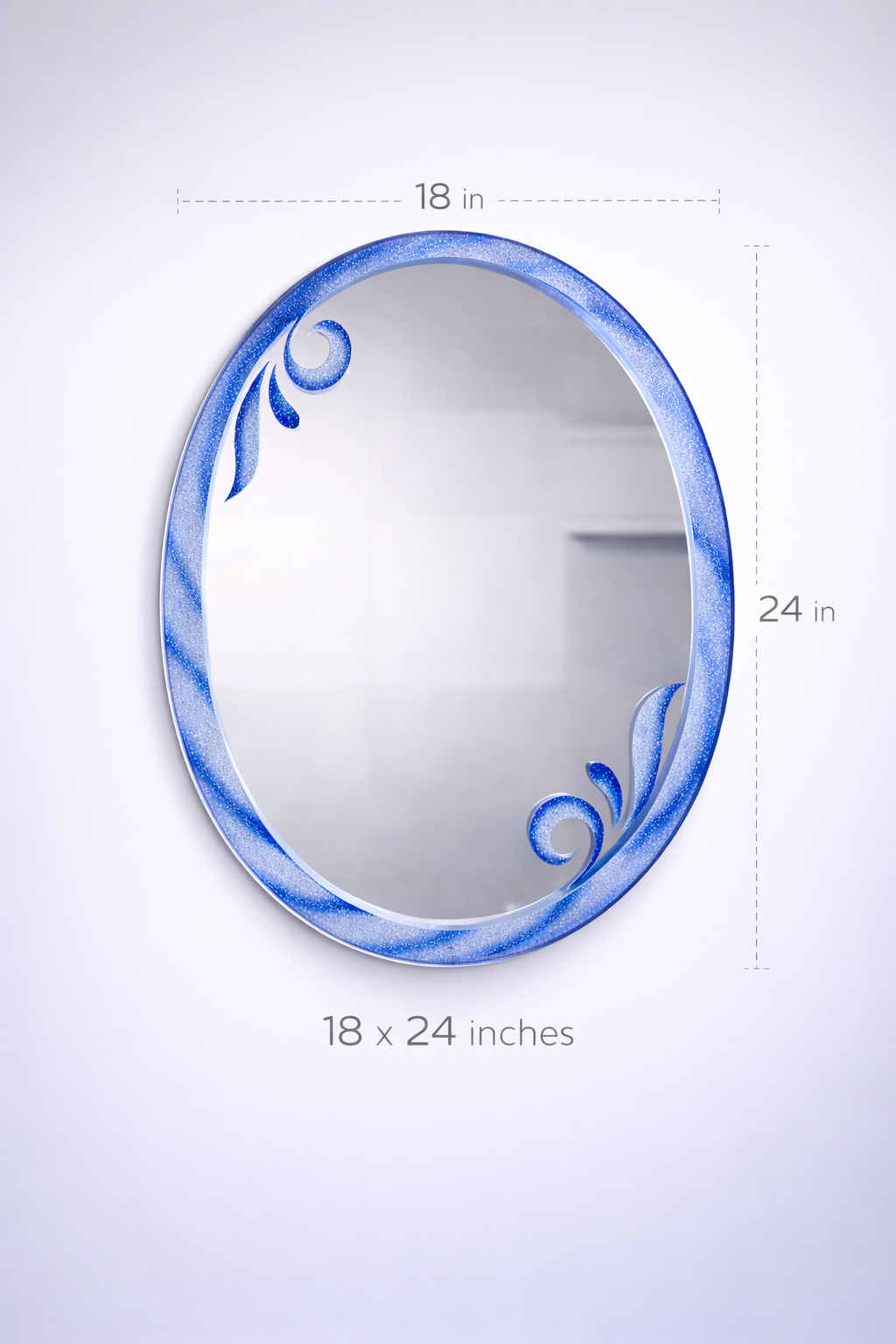 Elara wave Oval  Designer Glass Wall Mirror