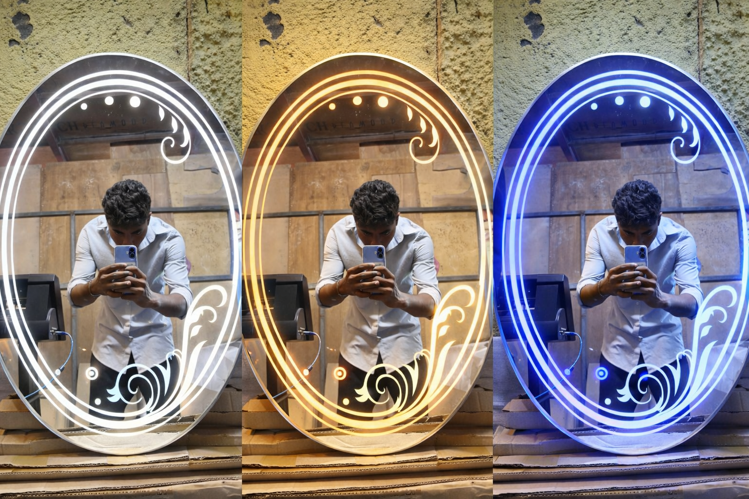 Nightglow Oval LED Mirror – After-Glow Effect | Touch Sensor with Dimming