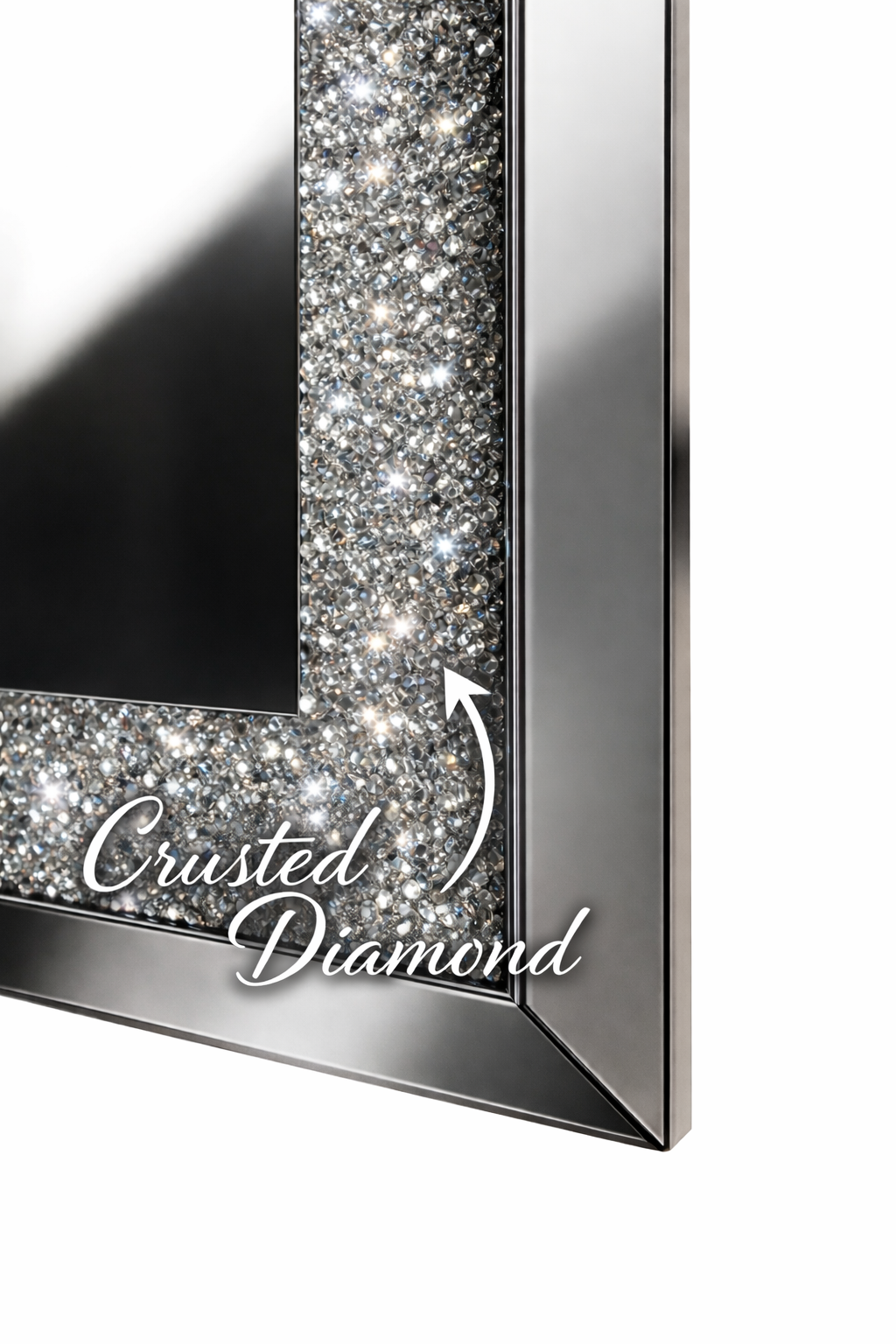 Crystal Aura LED Mirror – Touch Sensor | 3 Light Modes | Custom Size